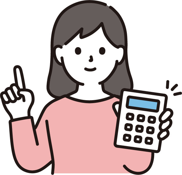 電卓を持つ女性のイラスト