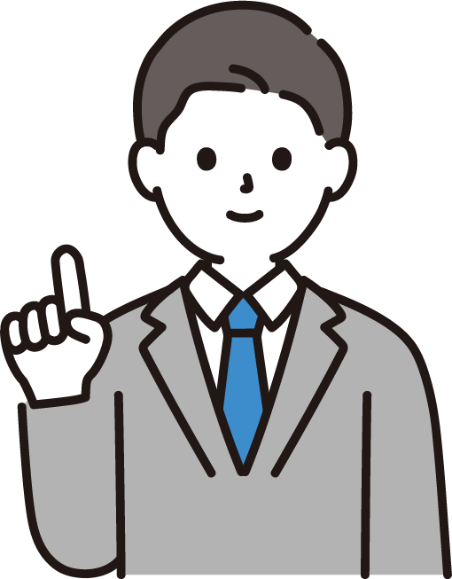 説明しているビジネスマンのイラスト